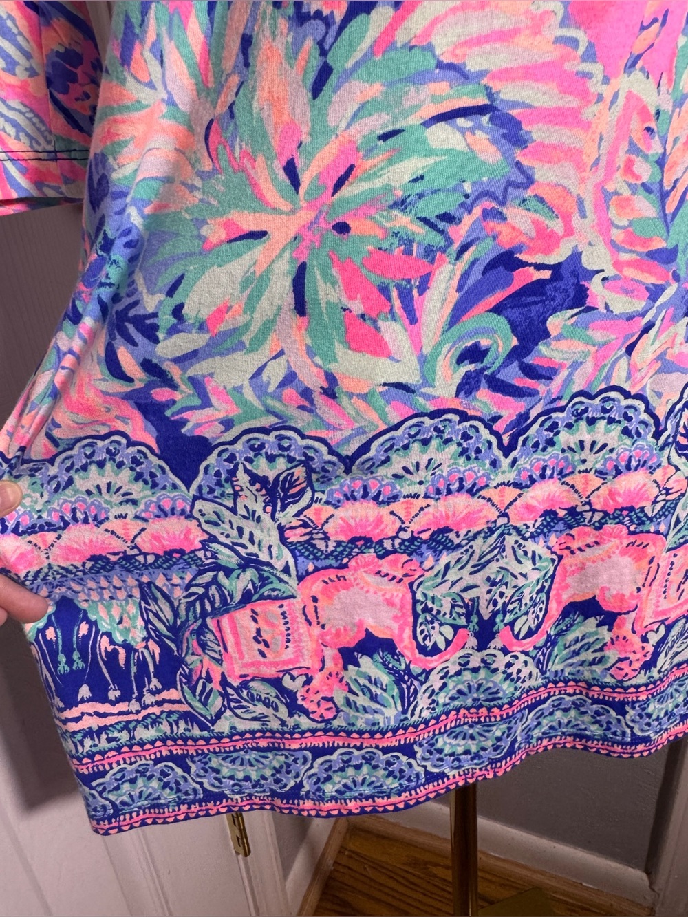 Lilly Pulitzer Bay Dress Multi Sunset Safari Print XS Cotton Dress Vacation - Picture 4 of 17